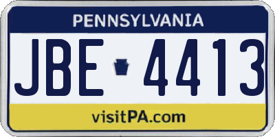 PA license plate JBE4413