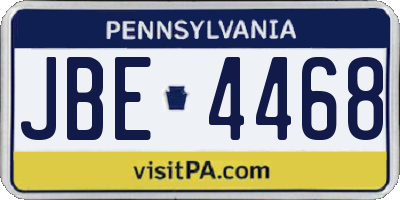 PA license plate JBE4468