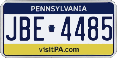 PA license plate JBE4485