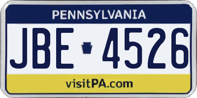 PA license plate JBE4526