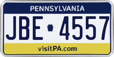 PA license plate JBE4557