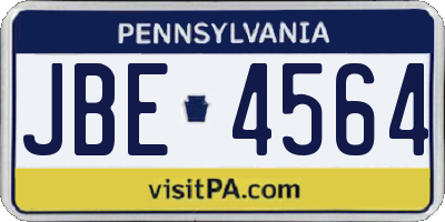 PA license plate JBE4564