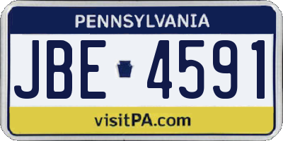 PA license plate JBE4591