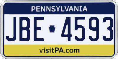 PA license plate JBE4593