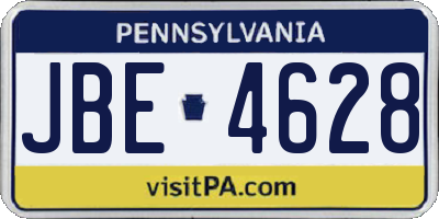 PA license plate JBE4628