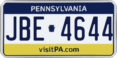PA license plate JBE4644