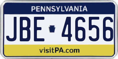 PA license plate JBE4656