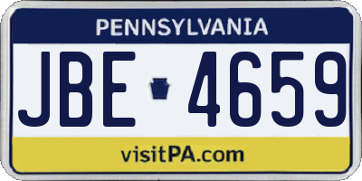 PA license plate JBE4659