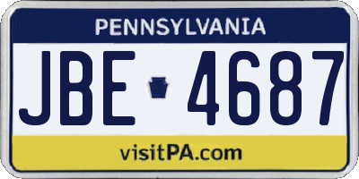 PA license plate JBE4687