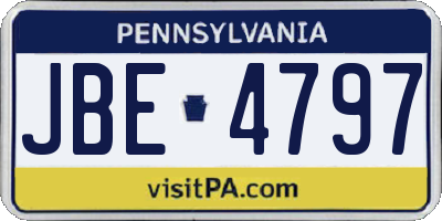 PA license plate JBE4797