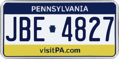 PA license plate JBE4827