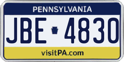 PA license plate JBE4830
