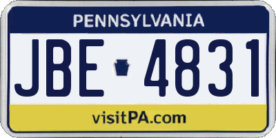 PA license plate JBE4831