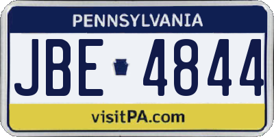 PA license plate JBE4844
