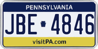 PA license plate JBE4846