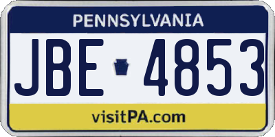 PA license plate JBE4853