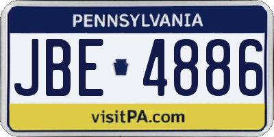 PA license plate JBE4886