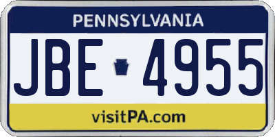 PA license plate JBE4955