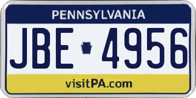 PA license plate JBE4956