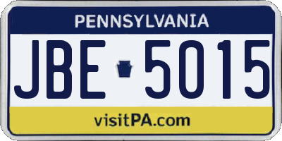 PA license plate JBE5015