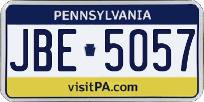 PA license plate JBE5057