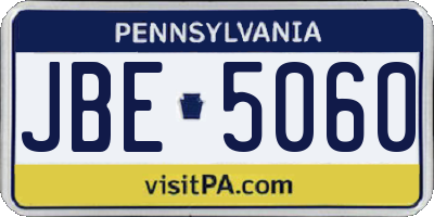 PA license plate JBE5060