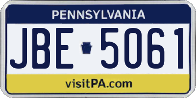 PA license plate JBE5061