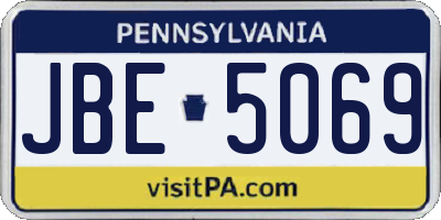 PA license plate JBE5069