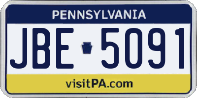 PA license plate JBE5091