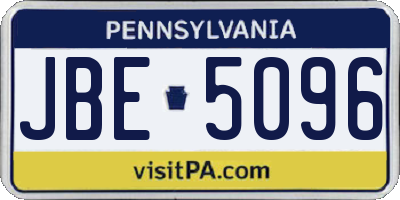 PA license plate JBE5096