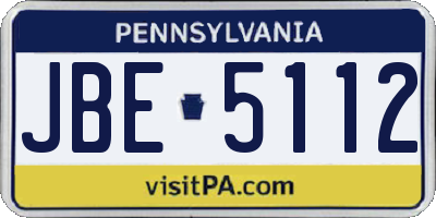 PA license plate JBE5112