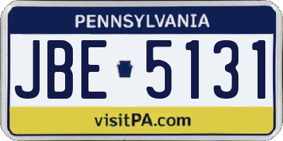 PA license plate JBE5131