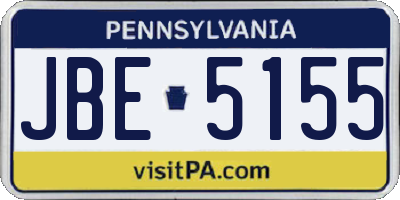PA license plate JBE5155