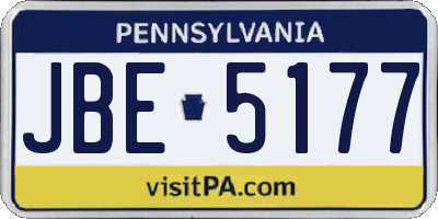 PA license plate JBE5177