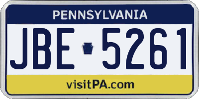 PA license plate JBE5261
