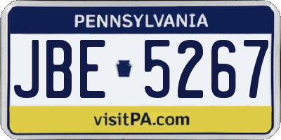PA license plate JBE5267