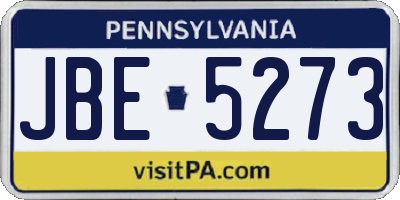 PA license plate JBE5273
