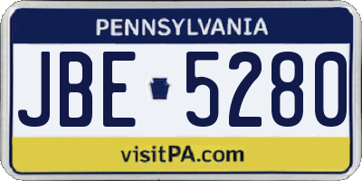 PA license plate JBE5280