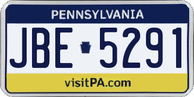 PA license plate JBE5291