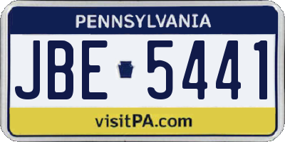 PA license plate JBE5441