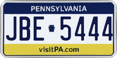 PA license plate JBE5444