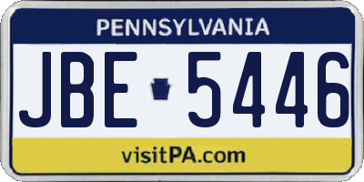 PA license plate JBE5446