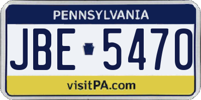 PA license plate JBE5470