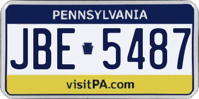 PA license plate JBE5487