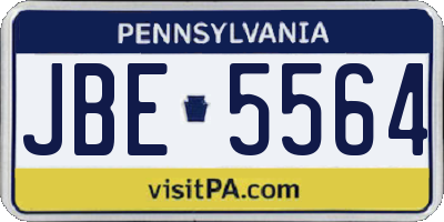 PA license plate JBE5564