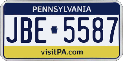 PA license plate JBE5587