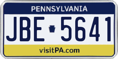 PA license plate JBE5641