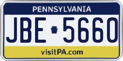 PA license plate JBE5660