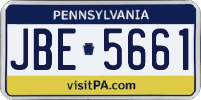 PA license plate JBE5661