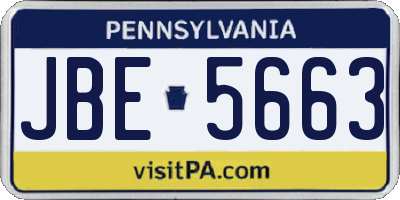 PA license plate JBE5663